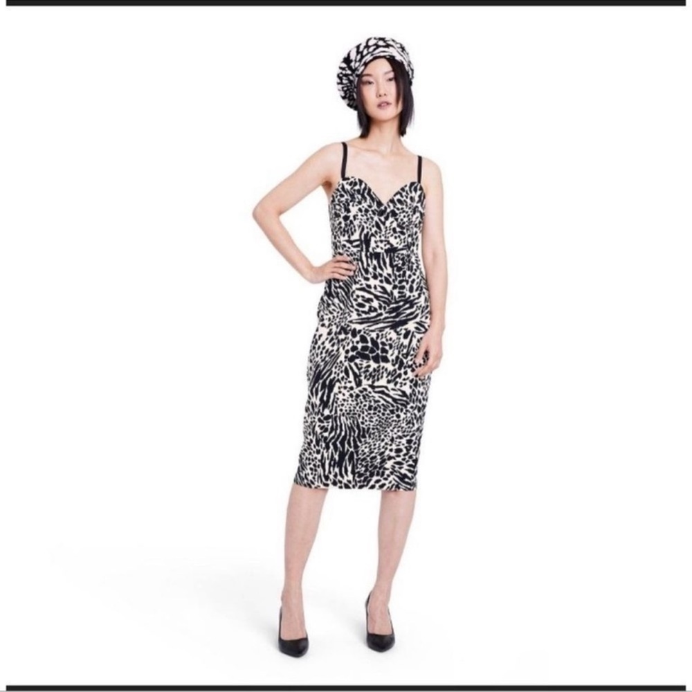 Sergio Hudson X Target Animal Print Bustier Midi Dress size small NWT